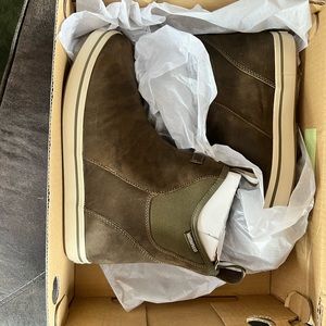 XtraTuf Leather 6” Deck Boots in Olive